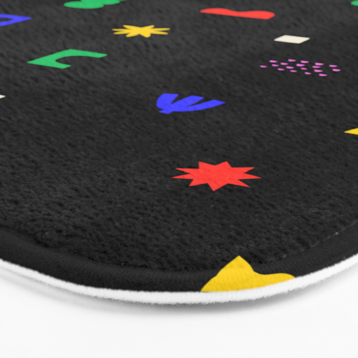 Abstract colorful organic shape art pattern Bath Mat Gallery Image 3