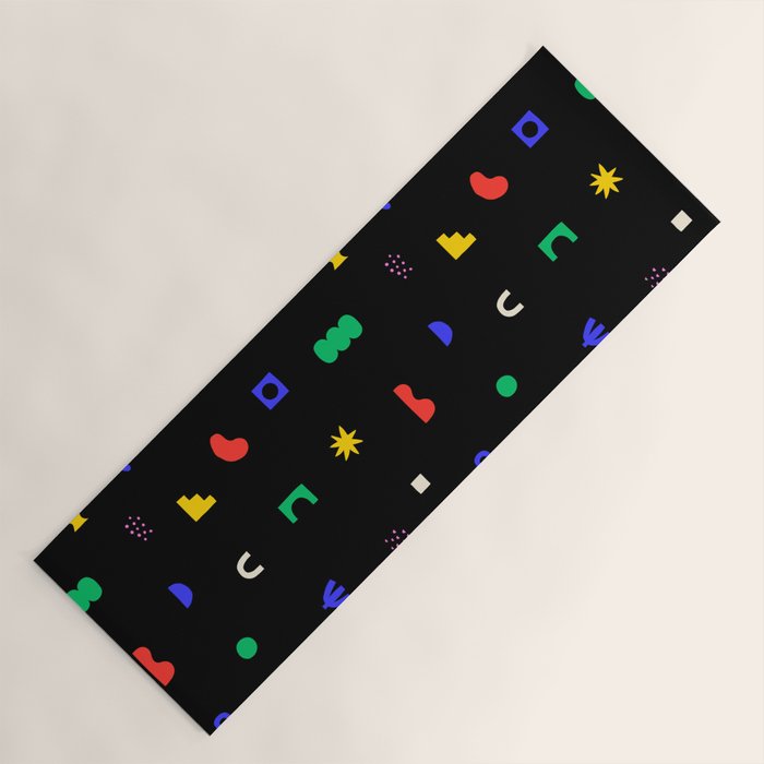 Abstract colorful organic shape art pattern Yoga Mat Gallery Image 1