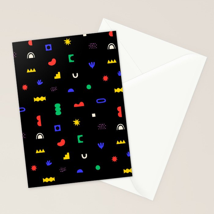 Abstract colorful organic shape art pattern Stationery Card Gallery Image 2