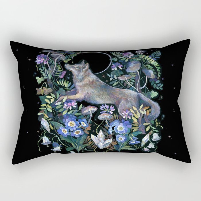Moon Wolf Rectangular Pillow Gallery Image 1