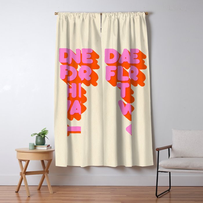 DANCE FLOOR THIS WAY - PINK TYPOGRAPHY Window Curtain Gallery Image 5