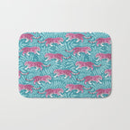 Tigers - Purple and aqua blue  Bath Mat Gallery Image 1