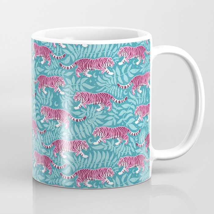 Tigers - Purple and aqua blue  Coffee Mug Gallery Image 1
