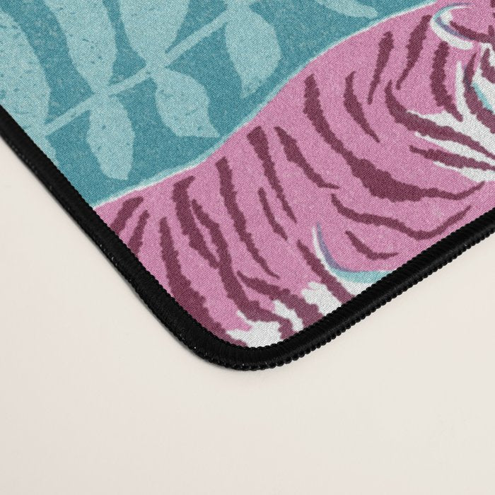 Tigers - Purple and aqua blue  Desk Mat Gallery Image 4