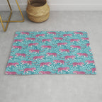 Tigers - Purple and aqua blue  Rug Gallery Image 1