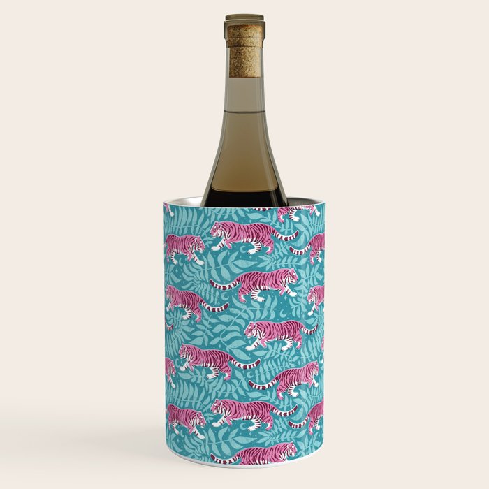 Tigers - Purple and aqua blue  Wine Chiller Gallery Image 2