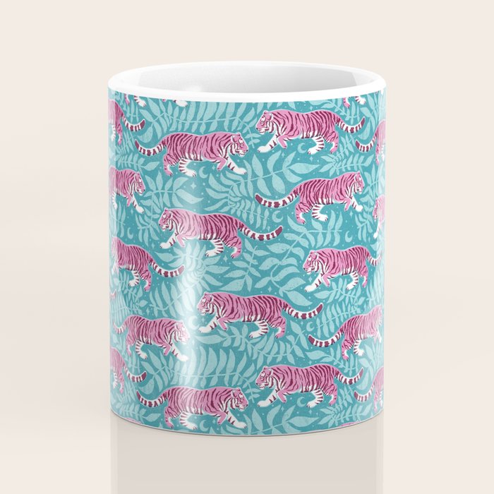 Tigers - Purple and aqua blue  Coffee Mug Gallery Image 4