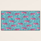 Tigers - Purple and aqua blue  Desk Mat Gallery Image 3