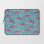 Tigers - Purple and aqua blue  Laptop Sleeve Gallery Image 1