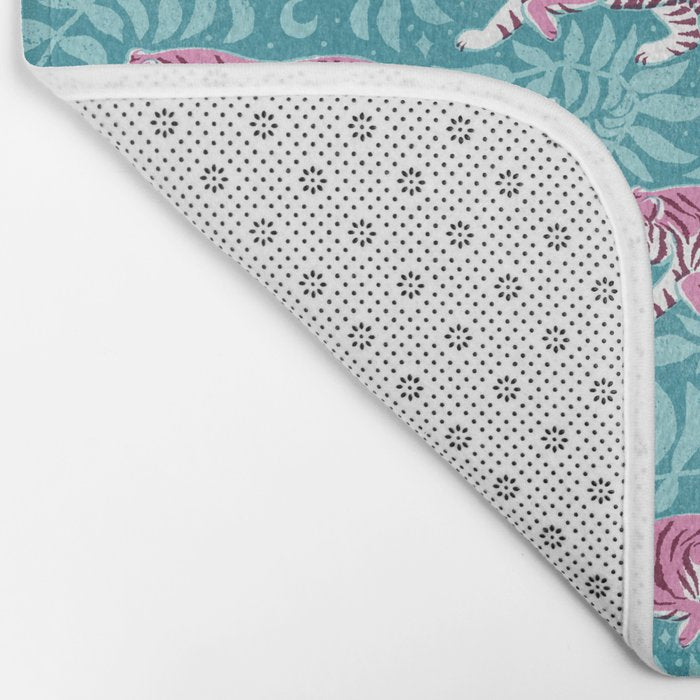 Tigers - Purple and aqua blue  Bath Mat Gallery Image 2