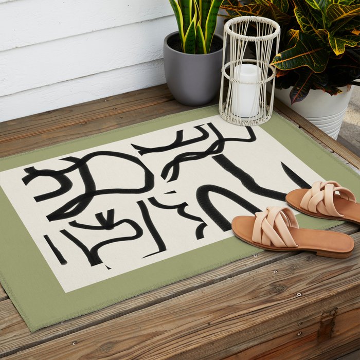 Abstract line art 191 Outdoor Rug Gallery Image 2