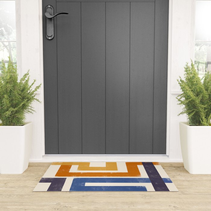 Subway Map Abstract Geometric Welcome Mat Gallery Image 3