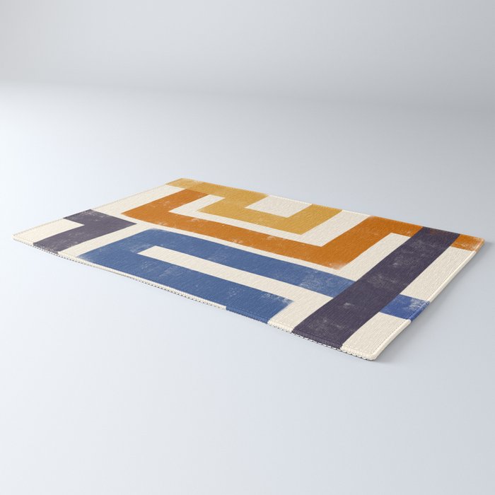 Subway Map Abstract Geometric Rug Gallery Image 3