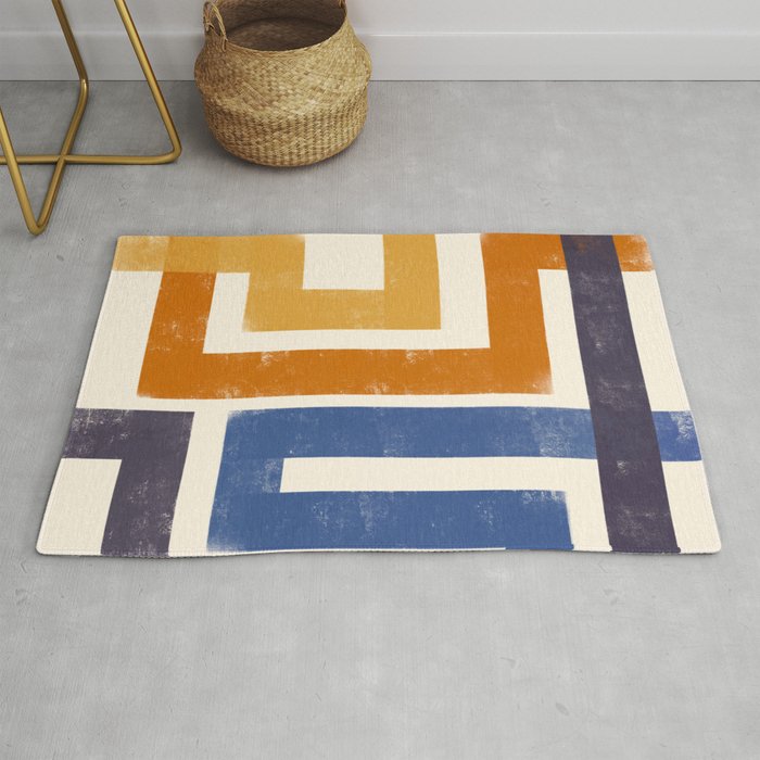 Subway Map Abstract Geometric Rug Gallery Image 1