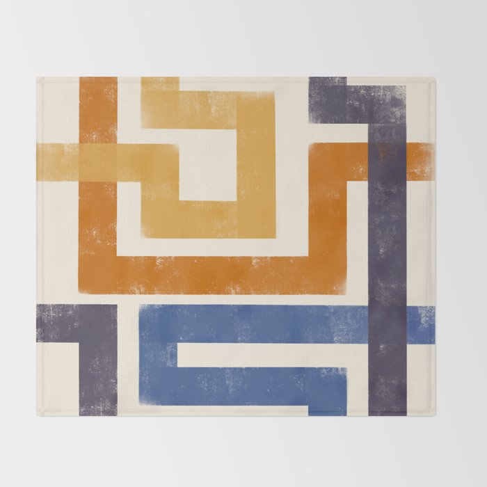 Subway Map Abstract Geometric Throw Blanket Gallery Image 2