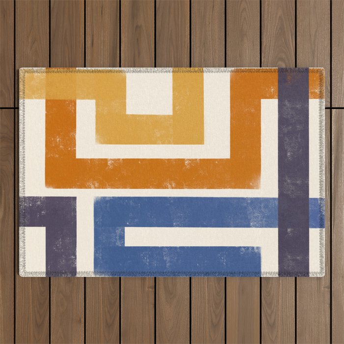 Subway Map Abstract Geometric Outdoor Rug Gallery Image 1