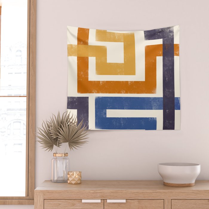 Subway Map Abstract Geometric Wall Tapestry Gallery Image 2