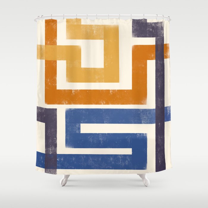 Subway Map Abstract Geometric Shower Curtain Gallery Image 1
