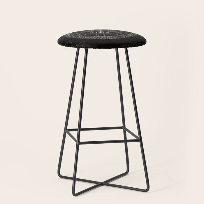 Vegvisir with Ouroboros and runes Stool Gallery Image 1