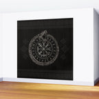 Vegvisir with Ouroboros and runes Wall Mural Gallery Image 2