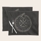 Vegvisir with Ouroboros and runes Placemat Gallery Image 1