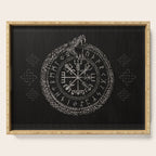 Vegvisir with Ouroboros and runes Serving Tray Gallery Image 1