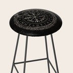 Vegvisir with Ouroboros and runes Stool Gallery Image 2