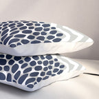 Chevron Floral Modern Navy and Grey Pillow Sham Gallery Image 3