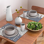 Chevron Floral Modern Navy and Grey Placemat Gallery Image 2