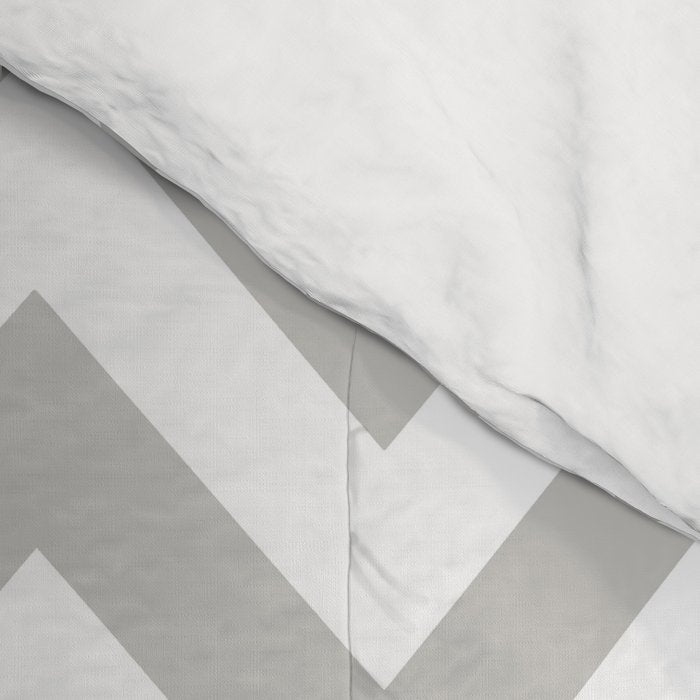 Chevron Floral Modern Navy and Grey Comforter Gallery Image 4