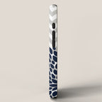 Chevron Floral Modern Navy and Grey iPhone Case Gallery Image 2