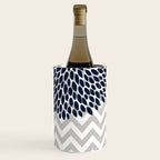 Chevron Floral Modern Navy and Grey Wine Chiller Gallery Image 2