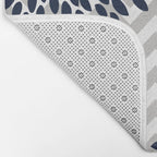 Chevron Floral Modern Navy and Grey Bath Mat Gallery Image 2