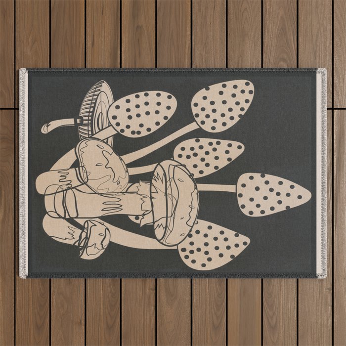 Abstract Mushrooms 1 Outdoor Rug Gallery Image 1
