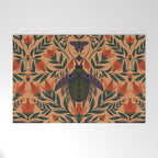Beetle and Butterfly Botanical Design Welcome Mat Gallery Image 1