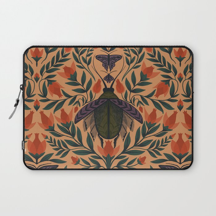 Beetle and Butterfly Botanical Design Laptop Sleeve Gallery Image 1
