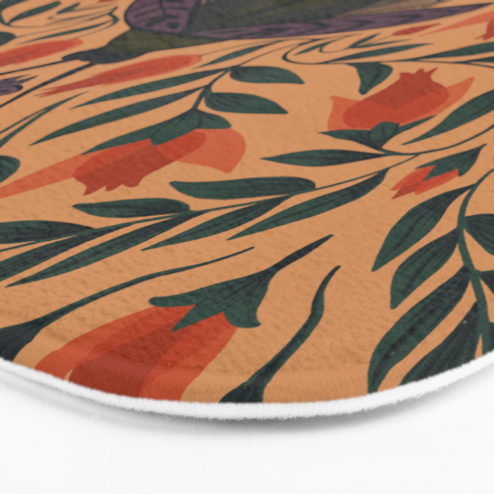 Beetle and Butterfly Botanical Design Bath Mat Gallery Image 3
