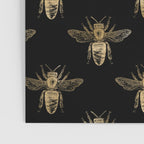 Vintage Gold Honey Bee Black Pattern Poster Gallery Image 3