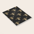 Vintage Gold Honey Bee Black Pattern Notebook Gallery Image 3