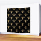 Vintage Gold Honey Bee Black Pattern Wall Mural Gallery Image 2