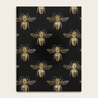 Vintage Gold Honey Bee Black Pattern Notebook Gallery Image 4