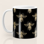 Vintage Gold Honey Bee Black Pattern Coffee Mug Gallery Image 3