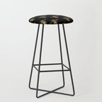 Vintage Gold Honey Bee Black Pattern Stool Gallery Image 1