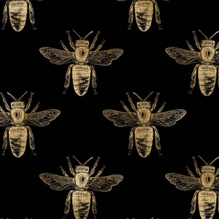 Vintage Gold Honey Bee Black Pattern Coffee Mug Gallery Image 2