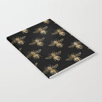 Vintage Gold Honey Bee Black Pattern Notebook Gallery Image 2