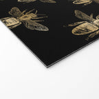 Vintage Gold Honey Bee Black Pattern Welcome Mat Gallery Image 2