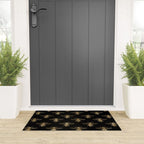 Vintage Gold Honey Bee Black Pattern Welcome Mat Gallery Image 3