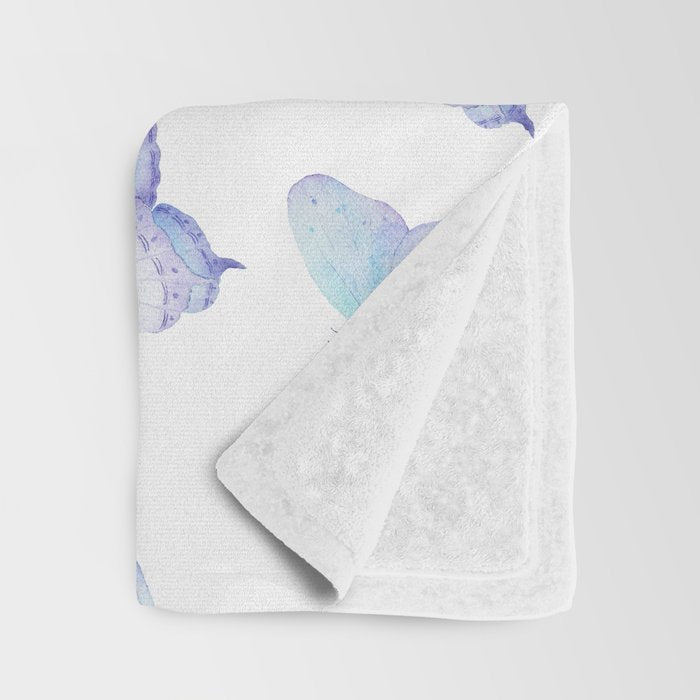 Lilac aqua blue watercolor hand painted butterfly Throw Blanket Gallery Image 3