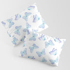 Lilac aqua blue watercolor hand painted butterfly Pillow Sham Gallery Image 3