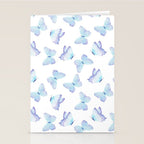 Lilac aqua blue watercolor hand painted butterfly Stationery Card Gallery Image 2